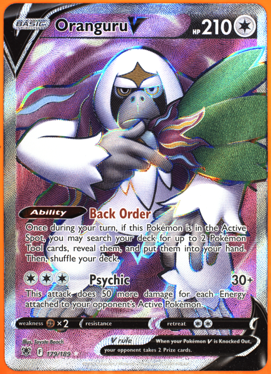 oranguru pokemon card full art Pokemon TCG - Oranguru V Astral Radiance Full Art Holo Card 133/189 main image 1